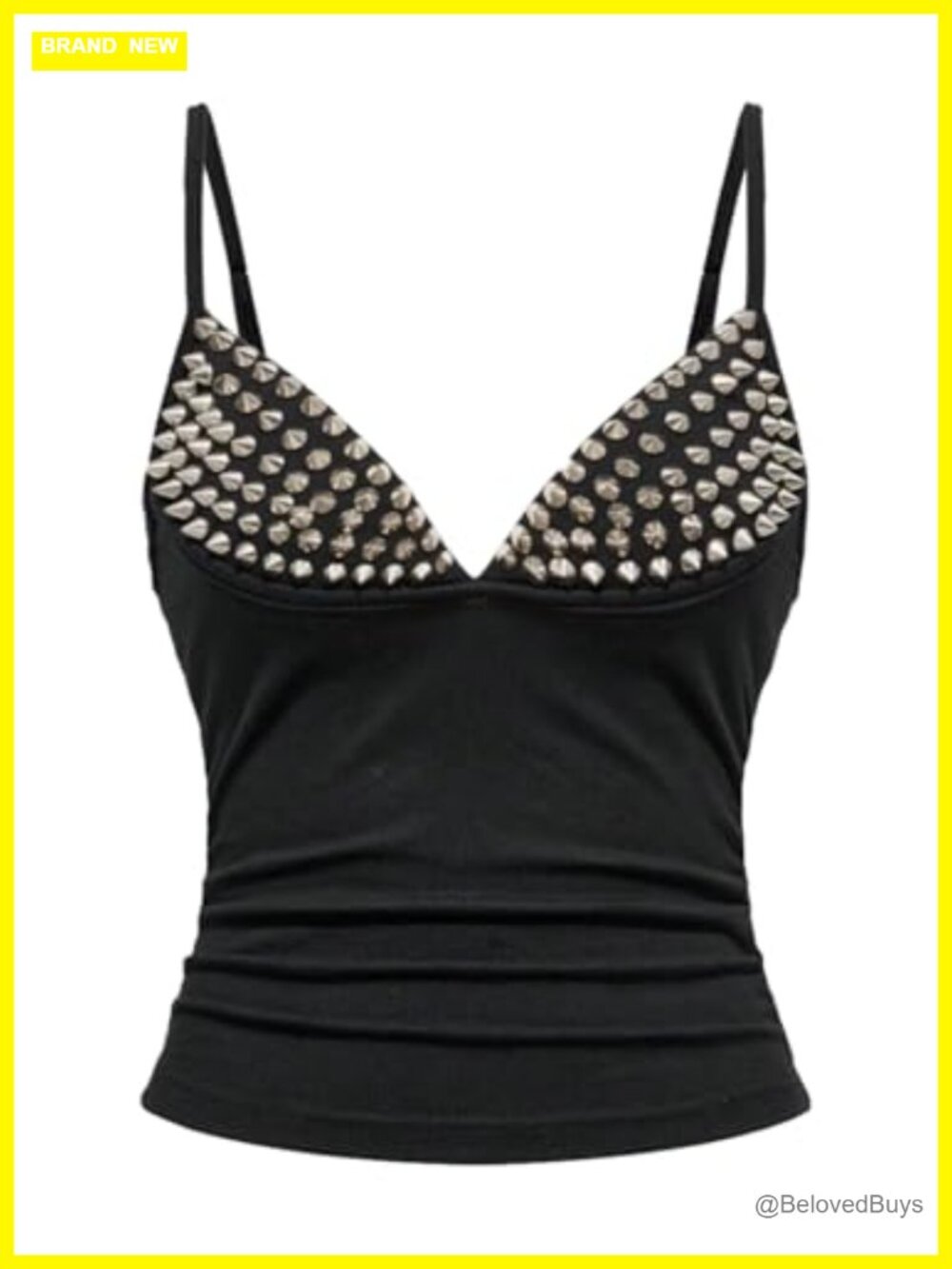 Verdusa Studded Studded Top Y2K Gothic Rave Going Out Backless Cami